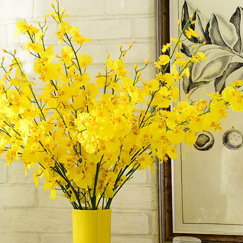 Dried Flower Bulk - Sarı Simülasyon Çiçek Dans Orkide Dekorasyon